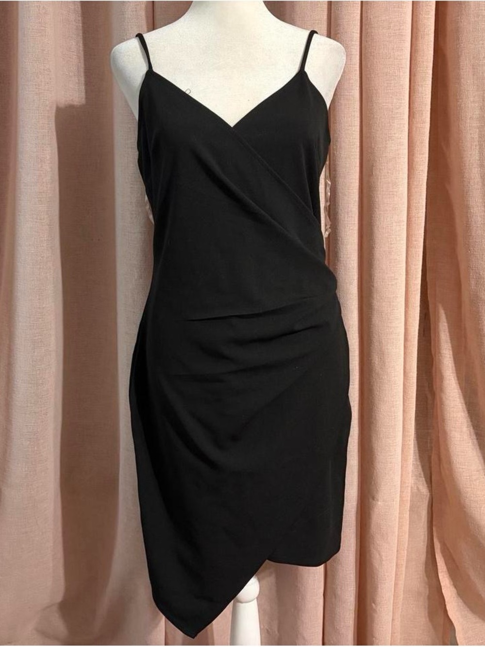 Black Asymmetric Bodycon Dress sz Large